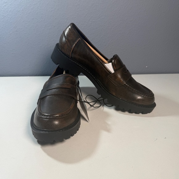 Arizona Jean Co Shoes - Arizona Jean Co Lillie Loafers Women 9 Brown New Lug Sole Penny Slip On Shoes